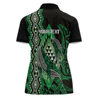 Aotearoa Iwi Ngai Tahu Personalised Women Polo Shirt NZ Maori Humpback Whale Taniko Motifs