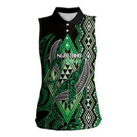 Aotearoa Iwi Ngai Tahu Personalised Women Sleeveless Polo Shirt NZ Maori Humpback Whale Taniko Motifs