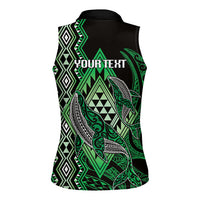 Aotearoa Iwi Ngai Tahu Personalised Women Sleeveless Polo Shirt NZ Maori Humpback Whale Taniko Motifs