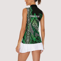 Aotearoa Iwi Ngai Tahu Personalised Women Sleeveless Polo Shirt NZ Maori Humpback Whale Taniko Motifs