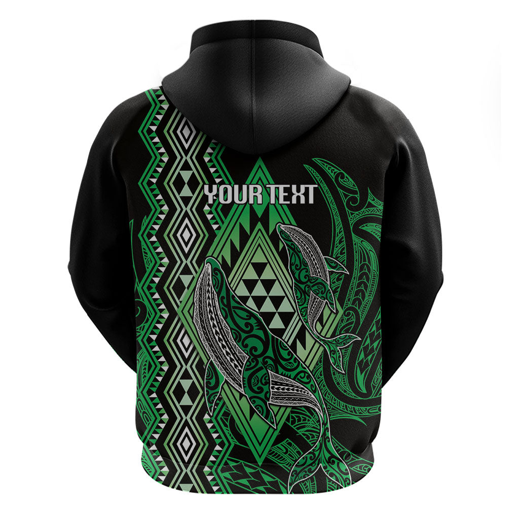 Aotearoa Iwi Ngai Tahu Personalised Zip Hoodie NZ Maori Humpback Whale Taniko Motifs