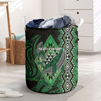 Aotearoa Iwi Ngati Pikiao Laundry Basket NZ Maori Humpback Whale Taniko Motifs