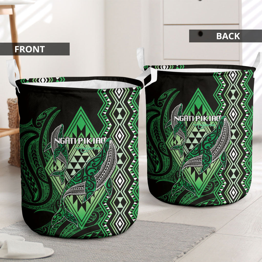 Aotearoa Iwi Ngati Pikiao Laundry Basket NZ Maori Humpback Whale Taniko Motifs