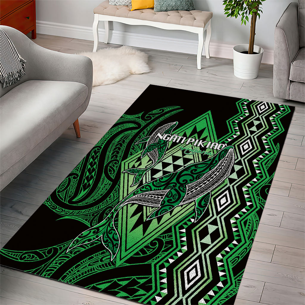 Aotearoa Iwi Ngati Pikiao Area Rug NZ Maori Humpback Whale Taniko Motifs
