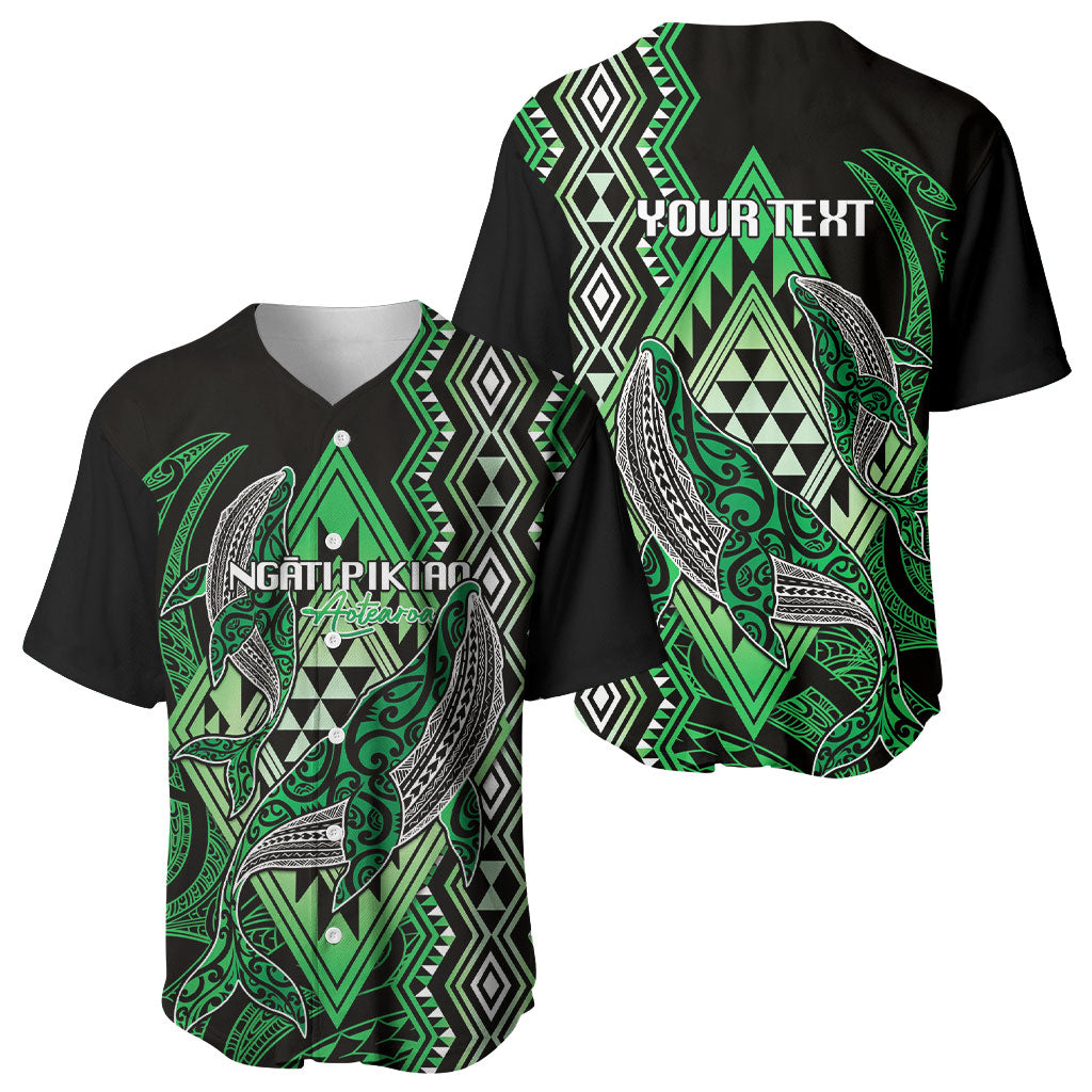 Aotearoa Iwi Ngati Pikiao Personalised Baseball Jersey NZ Maori Humpback Whale Taniko Motifs