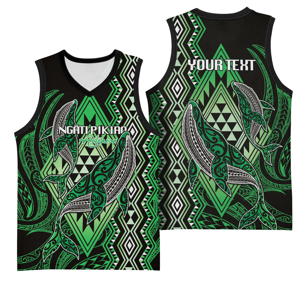 Aotearoa Iwi Ngati Pikiao Personalised Basketball Jersey NZ Maori Humpback Whale Taniko Motifs