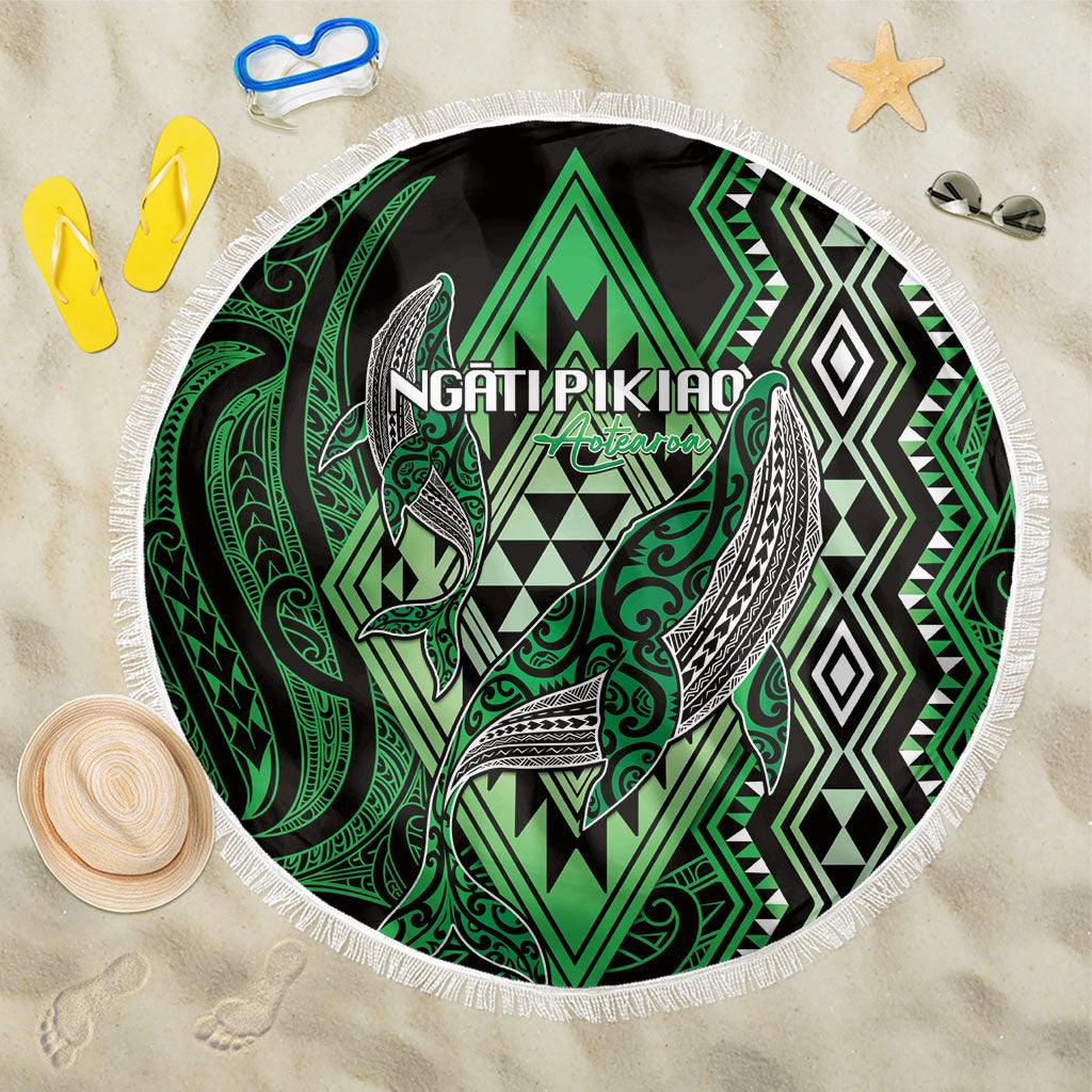 Aotearoa Iwi Ngati Pikiao Beach Blanket NZ Maori Humpback Whale Taniko Motifs