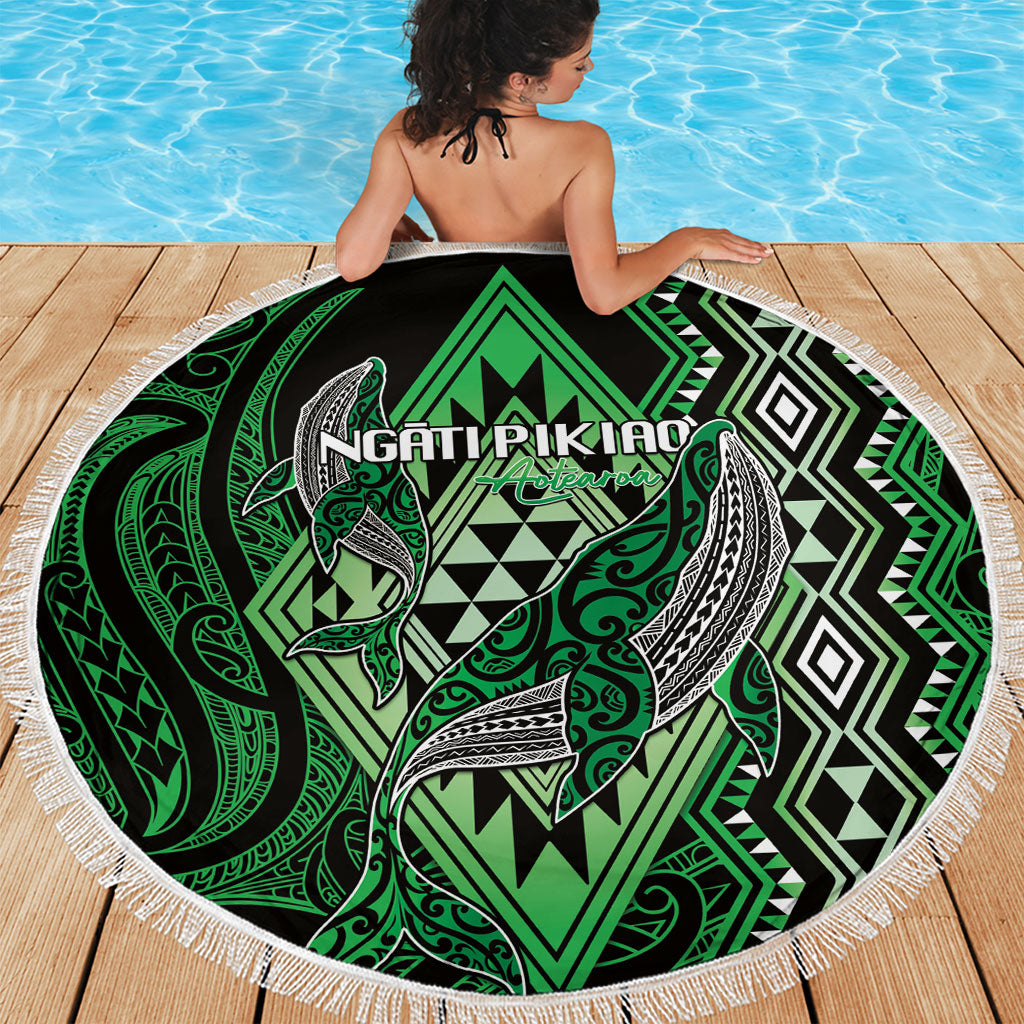 Aotearoa Iwi Ngati Pikiao Beach Blanket NZ Maori Humpback Whale Taniko Motifs
