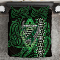 Aotearoa Iwi Ngati Pikiao Bedding Set NZ Maori Humpback Whale Taniko Motifs