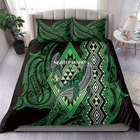 Aotearoa Iwi Ngati Pikiao Bedding Set NZ Maori Humpback Whale Taniko Motifs