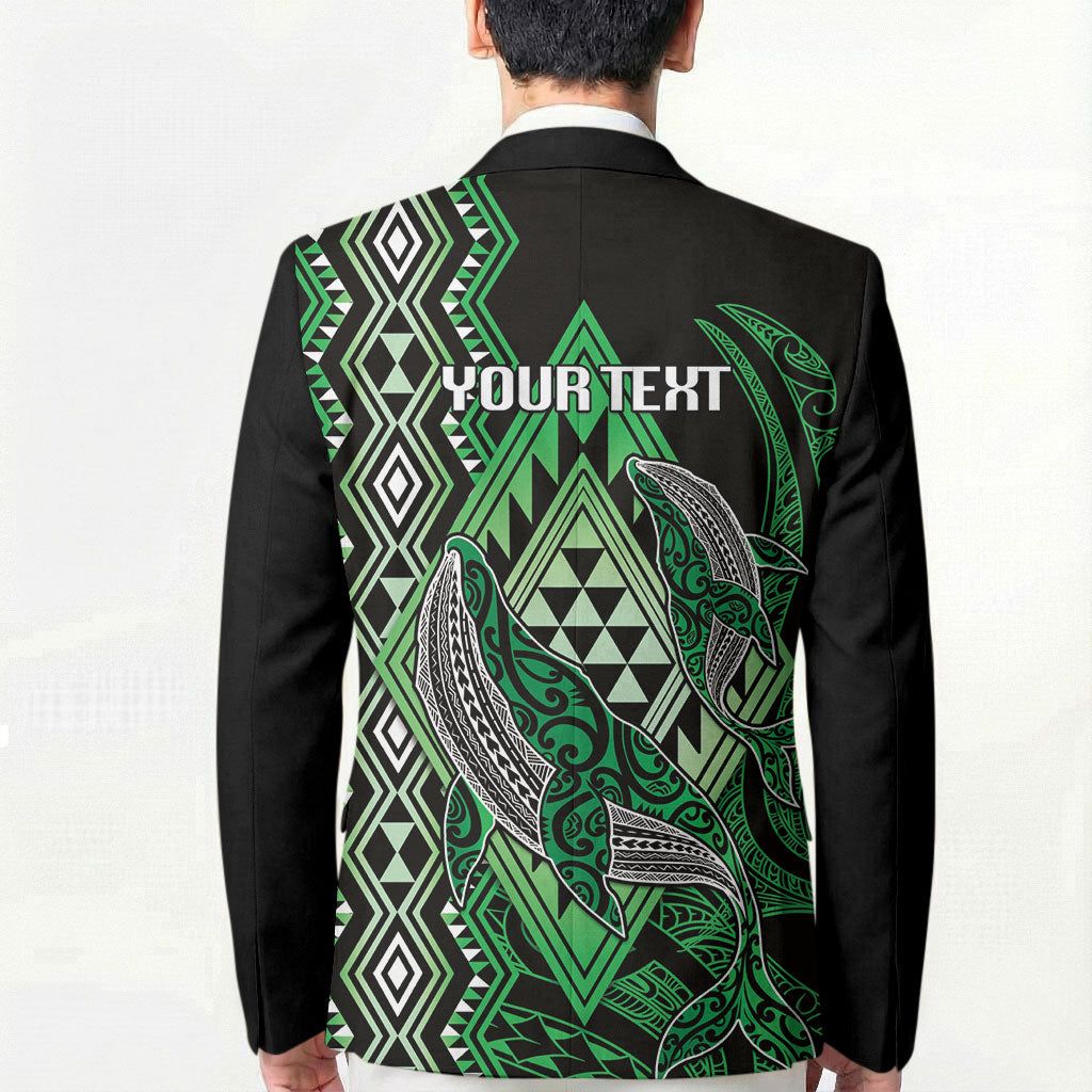 Aotearoa Iwi Ngati Pikiao Personalised Blazer NZ Maori Humpback Whale Taniko Motifs
