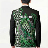 Aotearoa Iwi Ngati Pikiao Personalised Blazer NZ Maori Humpback Whale Taniko Motifs