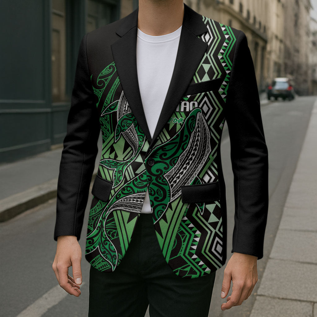 Aotearoa Iwi Ngati Pikiao Personalised Blazer NZ Maori Humpback Whale Taniko Motifs