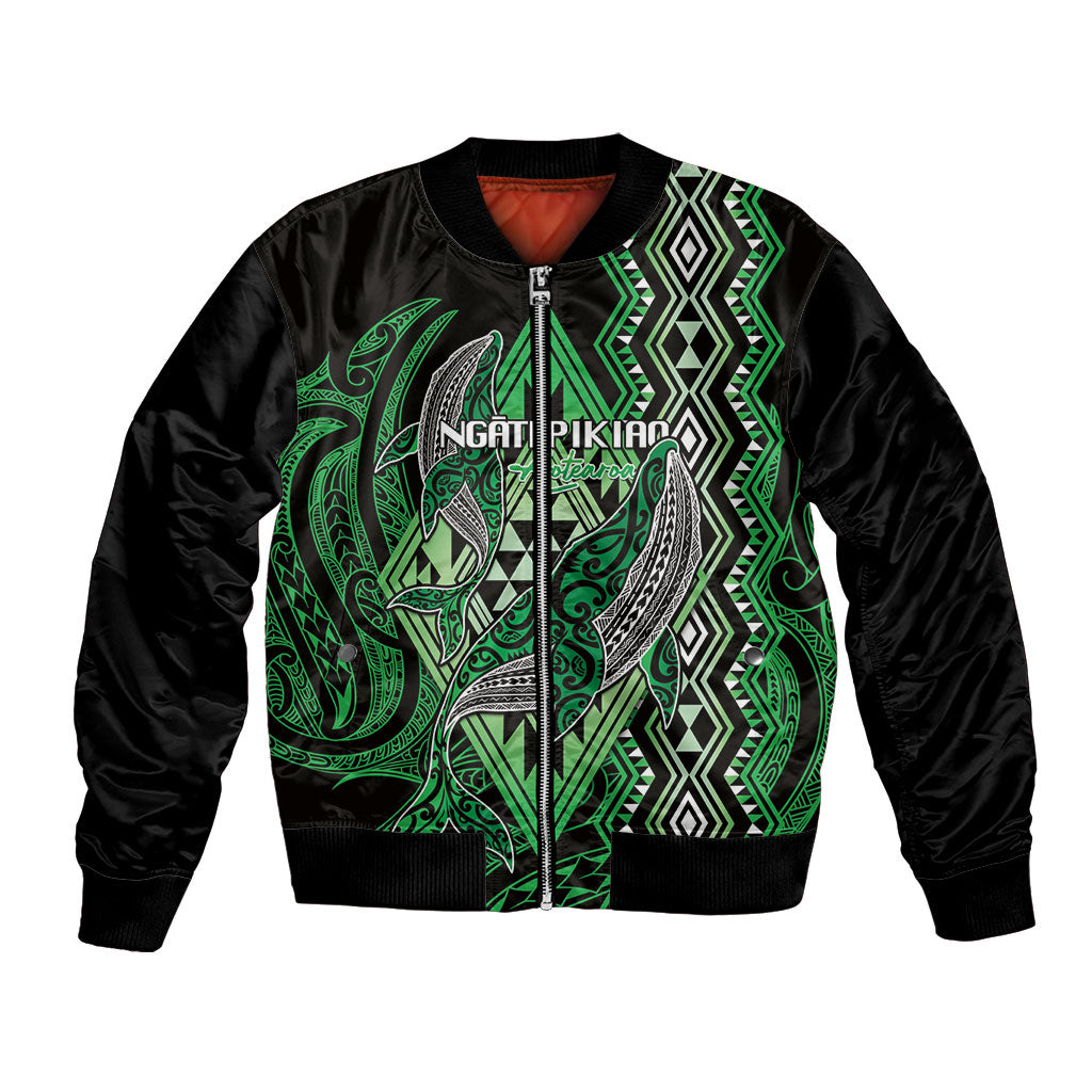 Aotearoa Iwi Ngati Pikiao Personalised Bomber Jacket NZ Maori Humpback Whale Taniko Motifs