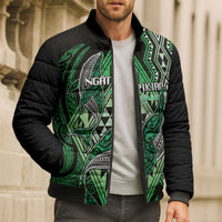 Aotearoa Iwi Ngati Pikiao Personalised Bomber Puffer Jacket NZ Maori Humpback Whale Taniko Motifs