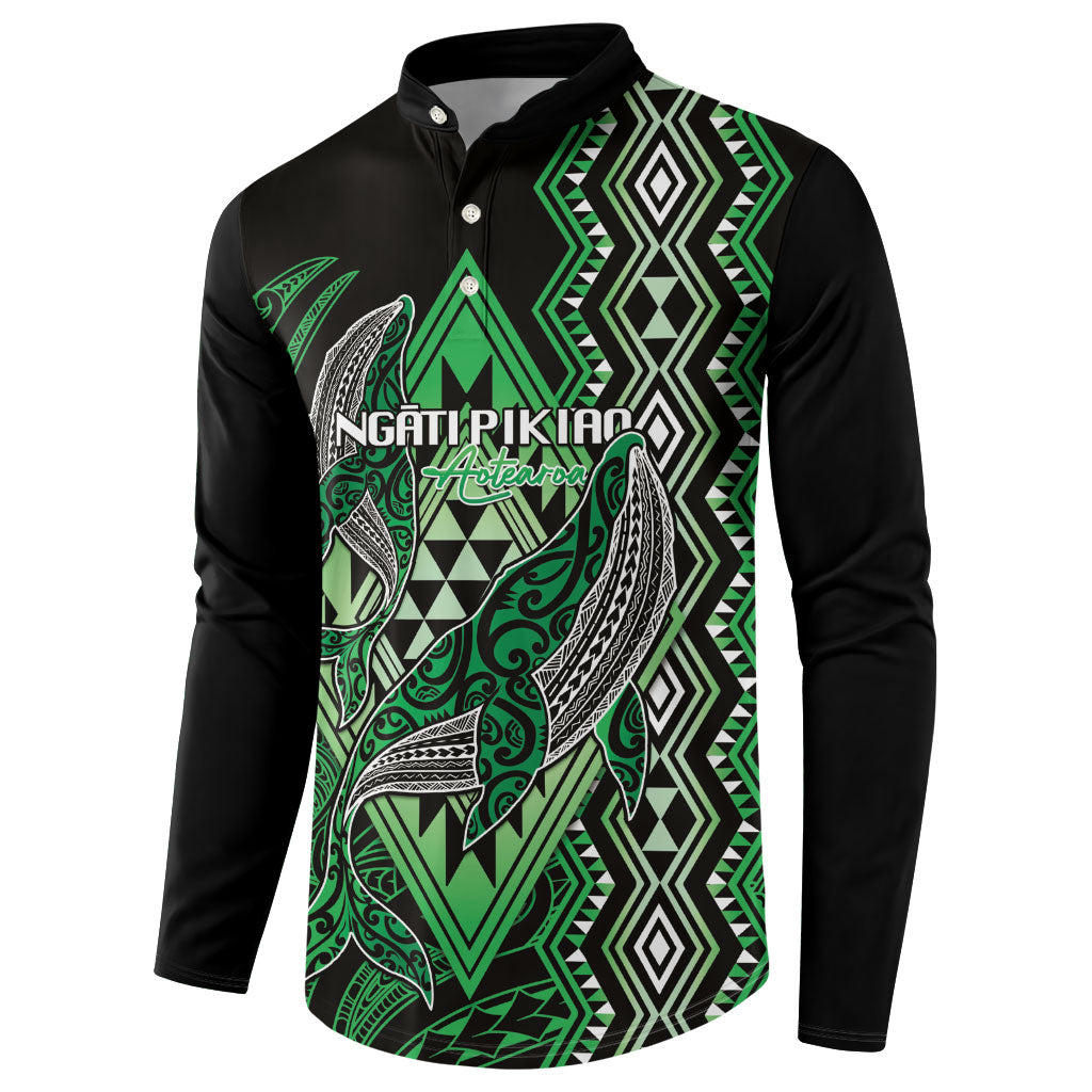 Aotearoa Iwi Ngati Pikiao Personalised Button Sweatshirt NZ Maori Humpback Whale Taniko Motifs