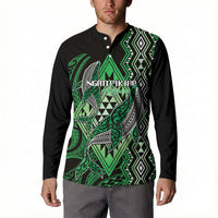Aotearoa Iwi Ngati Pikiao Personalised Button Sweatshirt NZ Maori Humpback Whale Taniko Motifs
