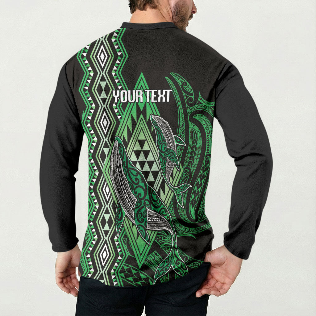 Aotearoa Iwi Ngati Pikiao Personalised Button Sweatshirt NZ Maori Humpback Whale Taniko Motifs