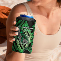 Aotearoa Iwi Ngati Pikiao Personalised 4 in 1 Can Cooler Tumbler NZ Maori Humpback Whale Taniko Motifs