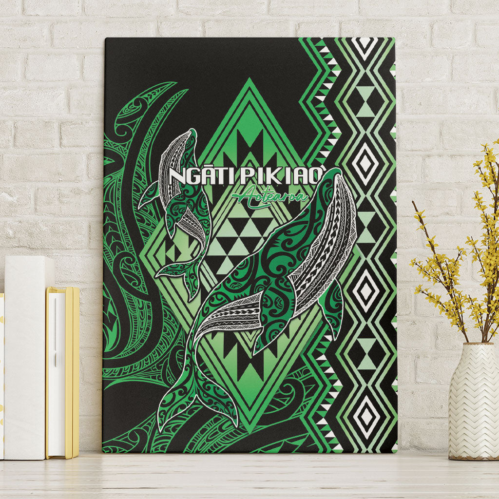 Aotearoa Iwi Ngati Pikiao Canvas Wall Art NZ Maori Humpback Whale Taniko Motifs