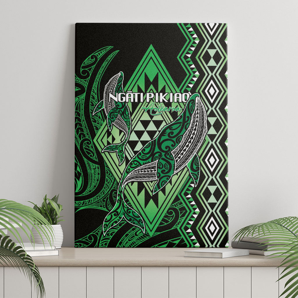 Aotearoa Iwi Ngati Pikiao Canvas Wall Art NZ Maori Humpback Whale Taniko Motifs