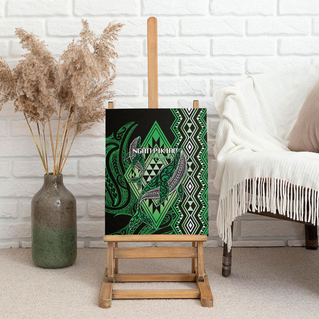 Aotearoa Iwi Ngati Pikiao Canvas Wall Art NZ Maori Humpback Whale Taniko Motifs