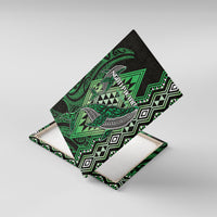 Aotearoa Iwi Ngati Pikiao Canvas Wall Art NZ Maori Humpback Whale Taniko Motifs