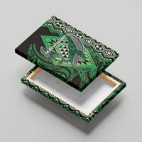 Aotearoa Iwi Ngati Pikiao Canvas Wall Art NZ Maori Humpback Whale Taniko Motifs