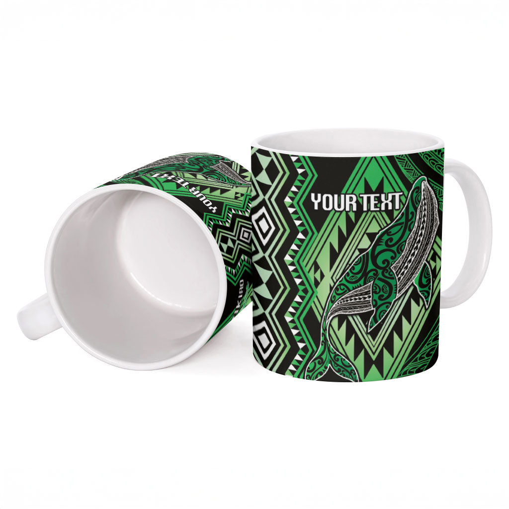 Aotearoa Iwi Ngati Pikiao Personalised Ceramic Mug NZ Maori Humpback Whale Taniko Motifs