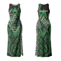 Aotearoa Iwi Ngati Pikiao Personalised Couples Matching Tank Maxi Dress and Hawaiian Shirt NZ Maori Humpback Whale Taniko Motifs