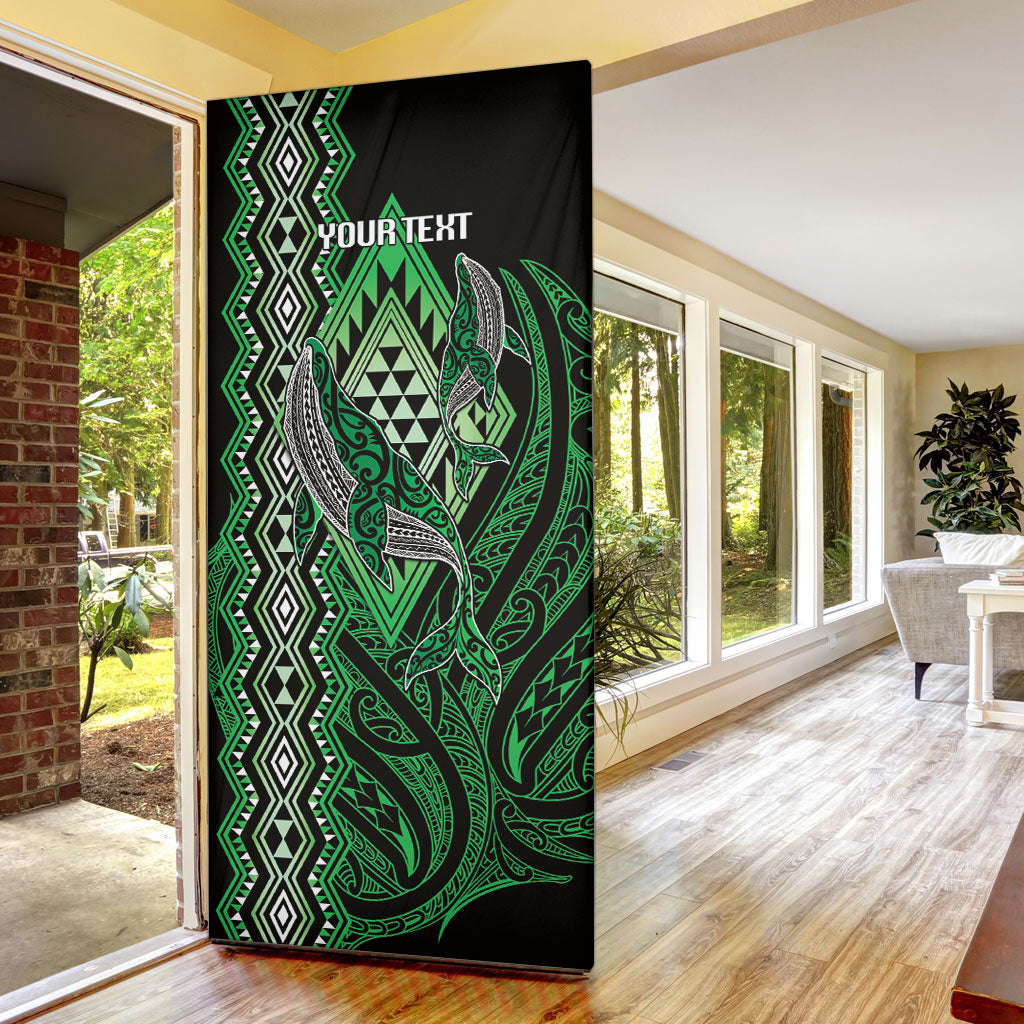 Aotearoa Iwi Ngati Pikiao Personalised Door Cover NZ Maori Humpback Whale Taniko Motifs