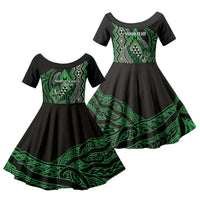 Aotearoa Iwi Ngati Pikiao Personalised Family Matching Summer Maxi Dress and Hawaiian Shirt NZ Maori Humpback Whale Taniko Motifs