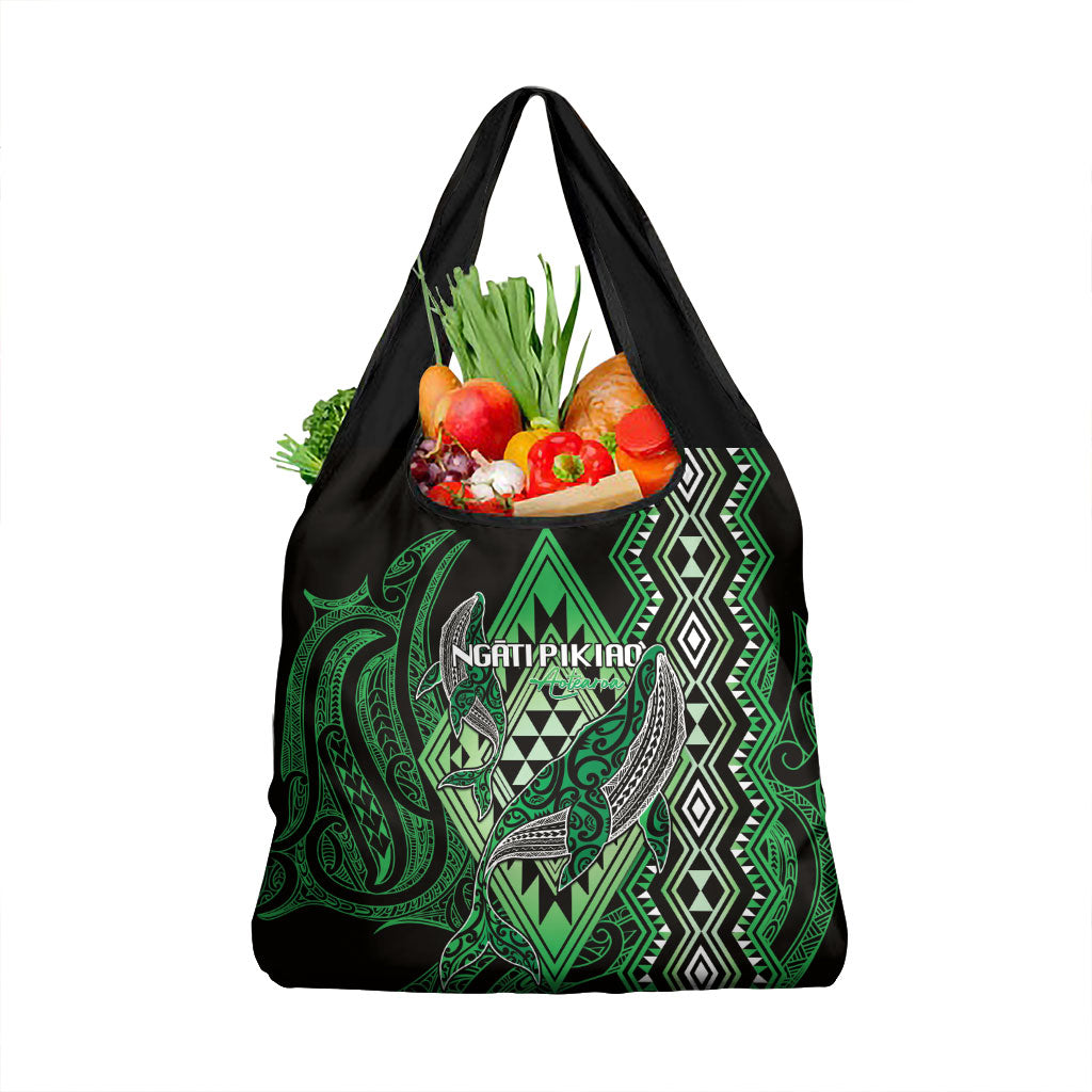 Aotearoa Iwi Ngati Pikiao Grocery Bag NZ Maori Humpback Whale Taniko Motifs