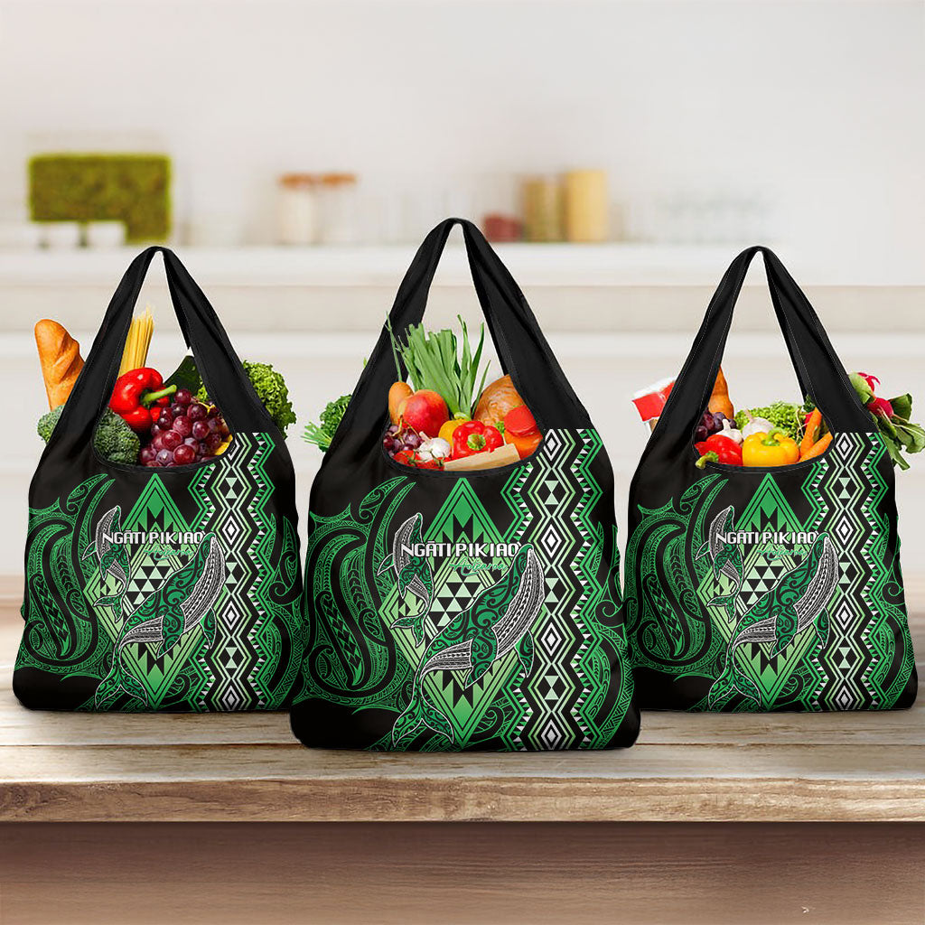 Aotearoa Iwi Ngati Pikiao Grocery Bag NZ Maori Humpback Whale Taniko Motifs