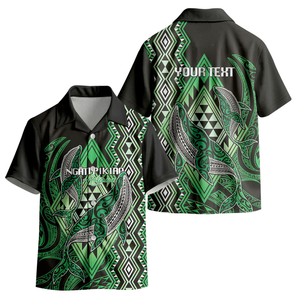 Aotearoa Iwi Ngati Pikiao Personalised Kid Hawaiian Shirt NZ Maori Humpback Whale Taniko Motifs