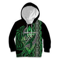 Aotearoa Iwi Ngati Pikiao Personalised Kid Hoodie NZ Maori Humpback Whale Taniko Motifs