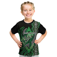Aotearoa Iwi Ngati Pikiao Personalised Kid T Shirt NZ Maori Humpback Whale Taniko Motifs