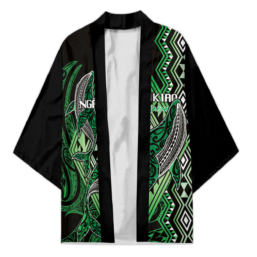 Aotearoa Iwi Ngati Pikiao Personalised Kimono NZ Maori Humpback Whale Taniko Motifs