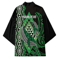 Aotearoa Iwi Ngati Pikiao Personalised Kimono NZ Maori Humpback Whale Taniko Motifs