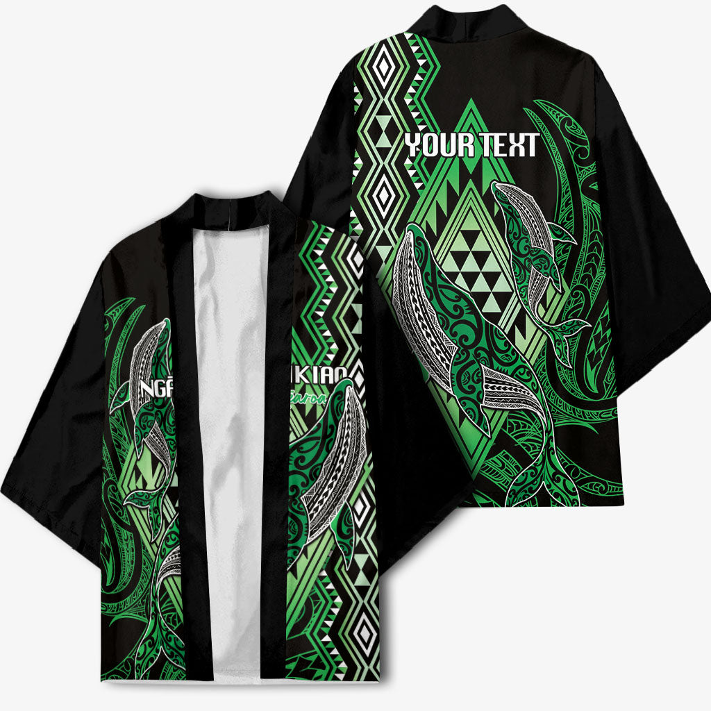 Aotearoa Iwi Ngati Pikiao Personalised Kimono NZ Maori Humpback Whale Taniko Motifs