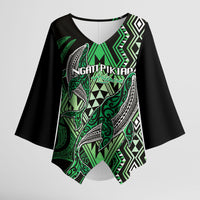 Aotearoa Iwi Ngati Pikiao Personalised Kimono Sleeve Blouse NZ Maori Humpback Whale Taniko Motifs