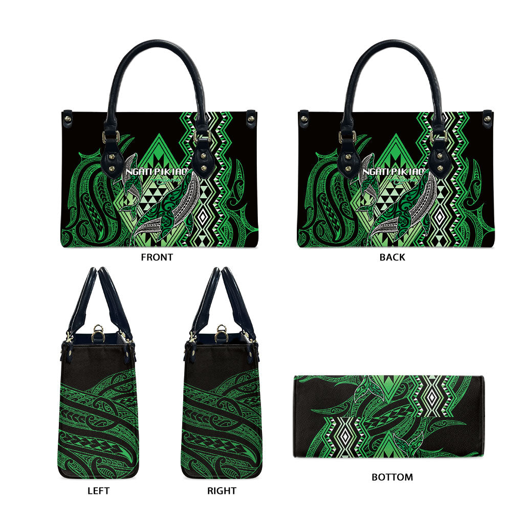 Aotearoa Iwi Ngati Pikiao Leather Bag NZ Maori Humpback Whale Taniko Motifs