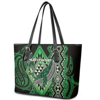 Aotearoa Iwi Ngati Pikiao Leather Tote Bag NZ Maori Humpback Whale Taniko Motifs