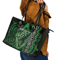 Aotearoa Iwi Ngati Pikiao Leather Tote Bag NZ Maori Humpback Whale Taniko Motifs