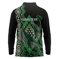 Aotearoa Iwi Ngati Pikiao Personalised Long Sleeve Polo Shirt NZ Maori Humpback Whale Taniko Motifs