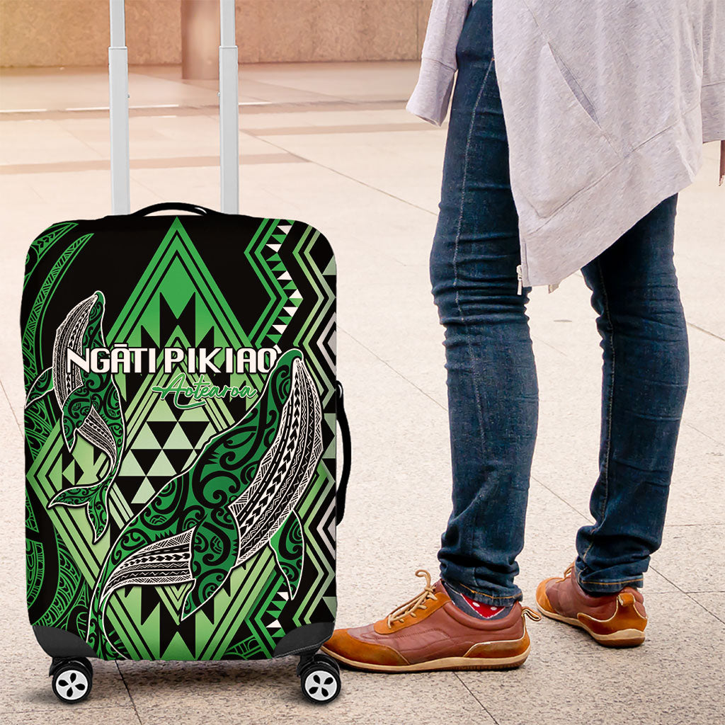 Aotearoa Iwi Ngati Pikiao Luggage Cover NZ Maori Humpback Whale Taniko Motifs