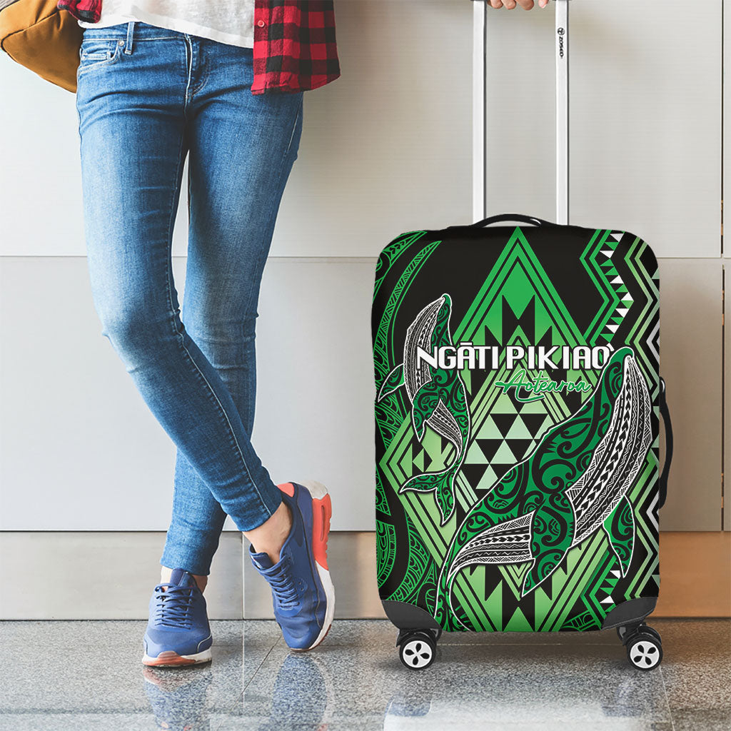 Aotearoa Iwi Ngati Pikiao Luggage Cover NZ Maori Humpback Whale Taniko Motifs