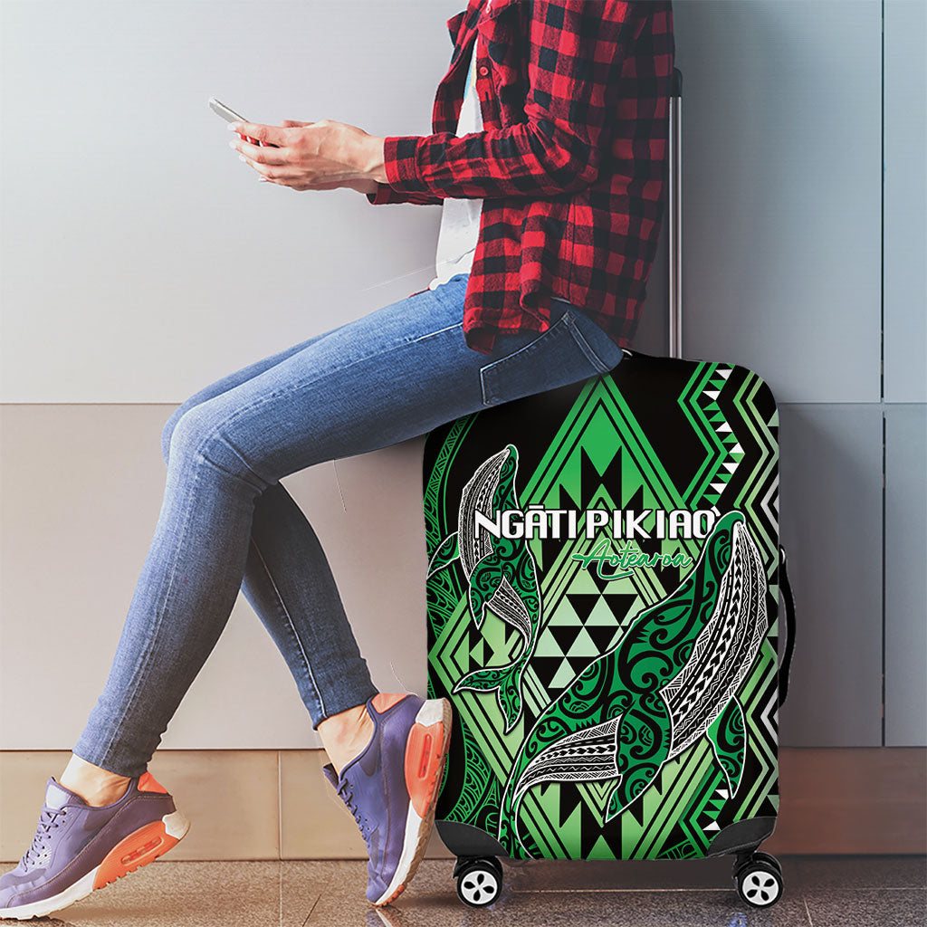 Aotearoa Iwi Ngati Pikiao Luggage Cover NZ Maori Humpback Whale Taniko Motifs