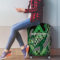 Aotearoa Iwi Ngati Pikiao Luggage Cover NZ Maori Humpback Whale Taniko Motifs