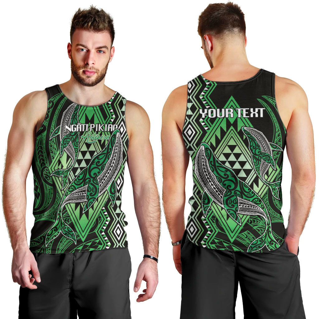 Aotearoa Iwi Ngati Pikiao Personalised Men Tank Top NZ Maori Humpback Whale Taniko Motifs